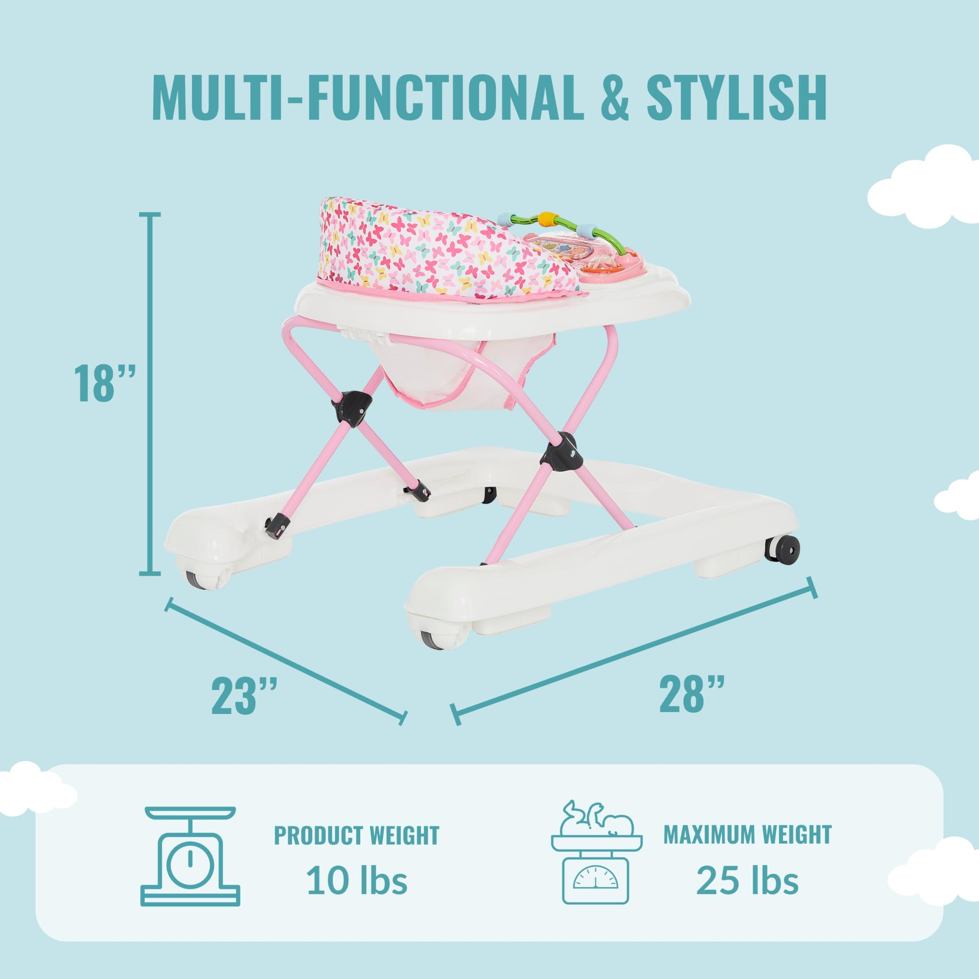 Andador 2 en 1 Dream On Me Spring Pink Ava