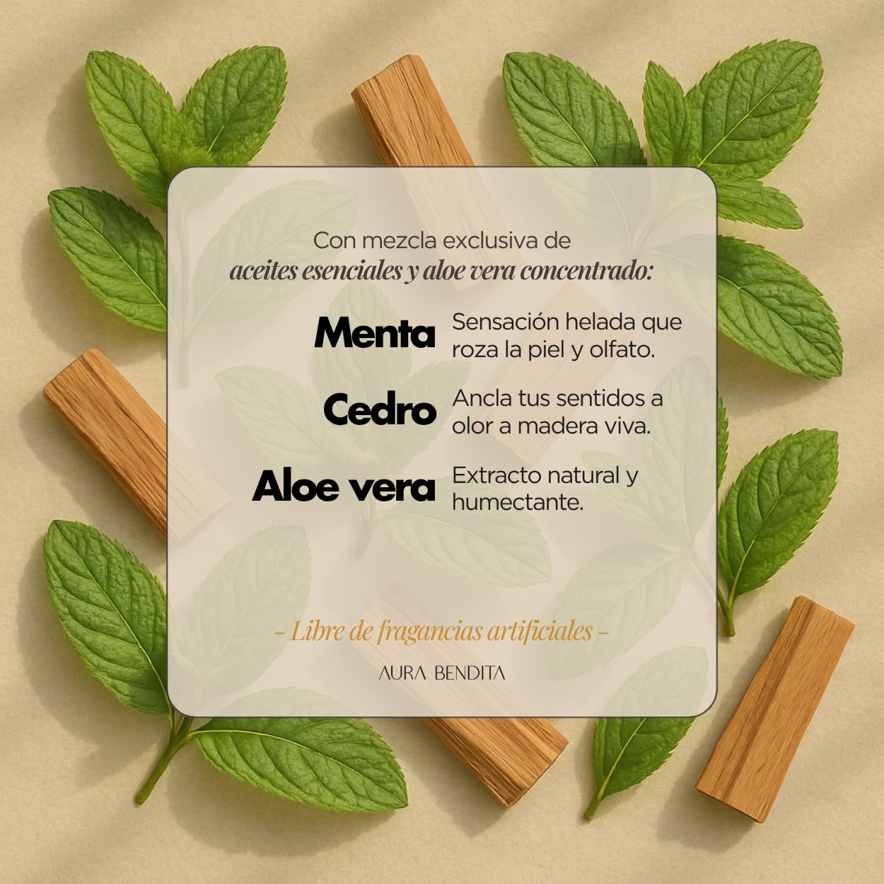 Jabón Líquido para Manos 500 ml Aceites Esenciales Menta Cedro Aura Bendita