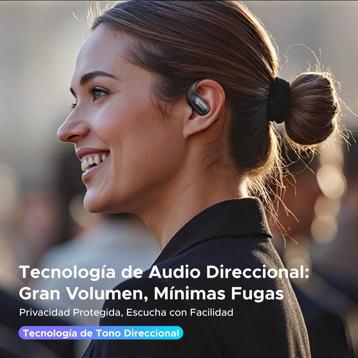 Audífonos Bluetooth UGREEN Open Ear 32H con 4 Micrófonos IA