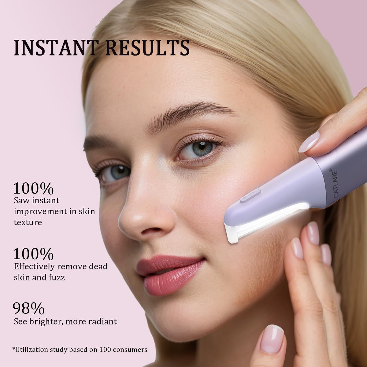 Dermaplane - Maquinilla de afeitar para cara de mujer, herramienta de dermatiamiento para cara, exfoliación suave y sistema de depilación con pelusa de melocotón con 10 cuchillas de dermaplaning