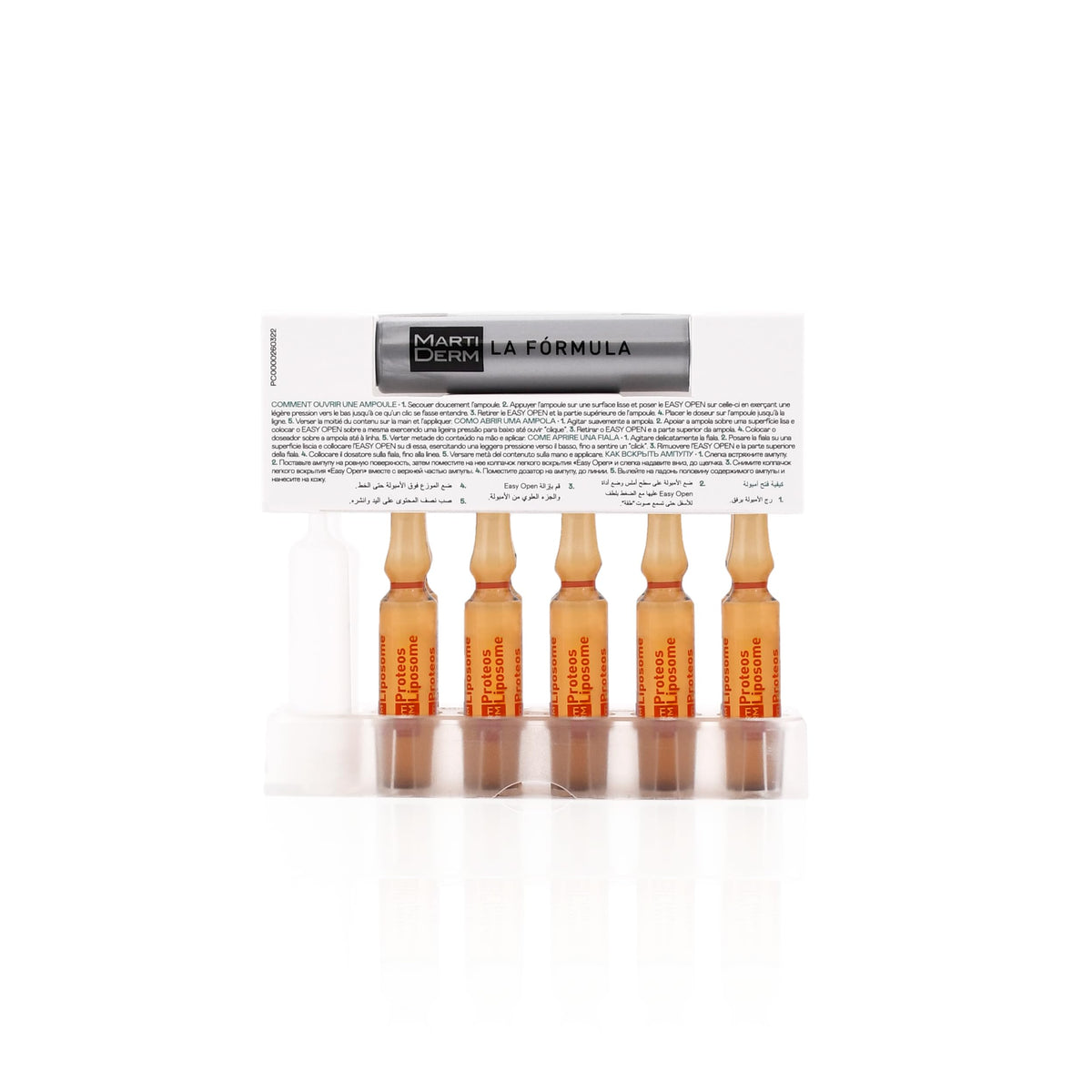 MartiDerm Proteos Liposome Ampolletas faciales hidratantes y antioxidantes. Proteoglicanos + Vitamina C y E liposomadas. Reafirman y aportan luminosidad. Formula oli-free para piel grasa - 10 ampolletas