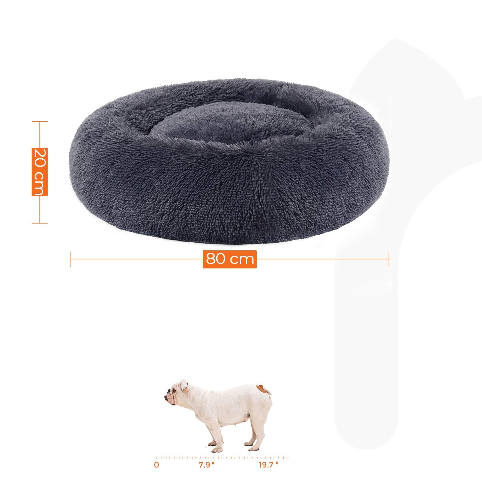 Cama de Perros Feandrea Gris Oscuro con Cojín Central Extraíble y Lavable