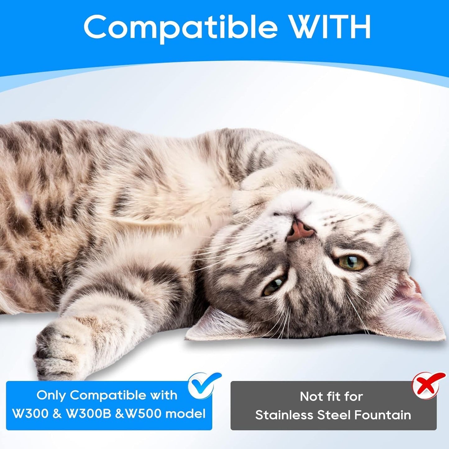 Filtros de Repuesto MyfatBOSS para Fuente de Agua para Mascotas Blanco Súper Silencioso