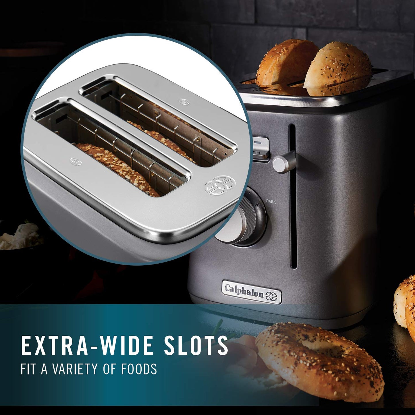 Calphalon 2084021 Intellicrisp 2 Slice Toaster, Black