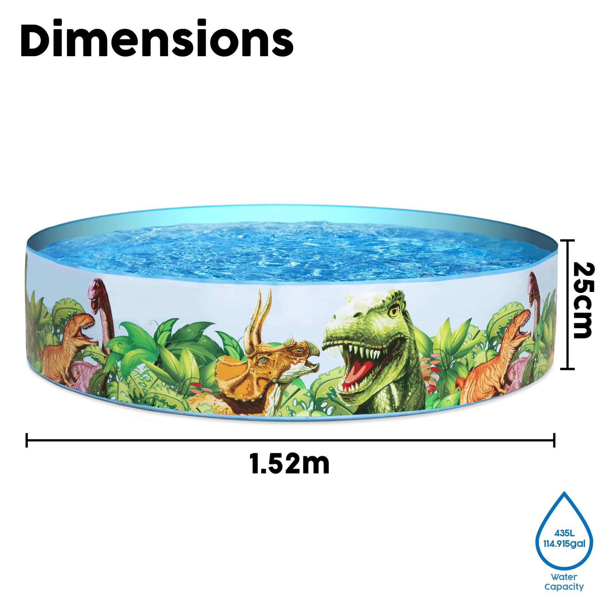 Bestway BW55022-20 Dinosaurous Fill 'N Fun - Piscina para niños, 1,83 m x 38 cm, tamaño único, Multicolor
