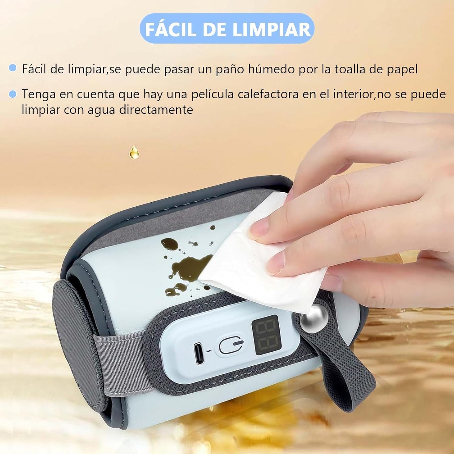 UTRHHVS Calentador de biberones portátil,Bolsa para calentar biberones USB,Pantalla LCD calentamiento rápido,Mantiene Leche del Bebé Caliente,Adecuado para Viajes Largos y para su Uso Sobre Marcha