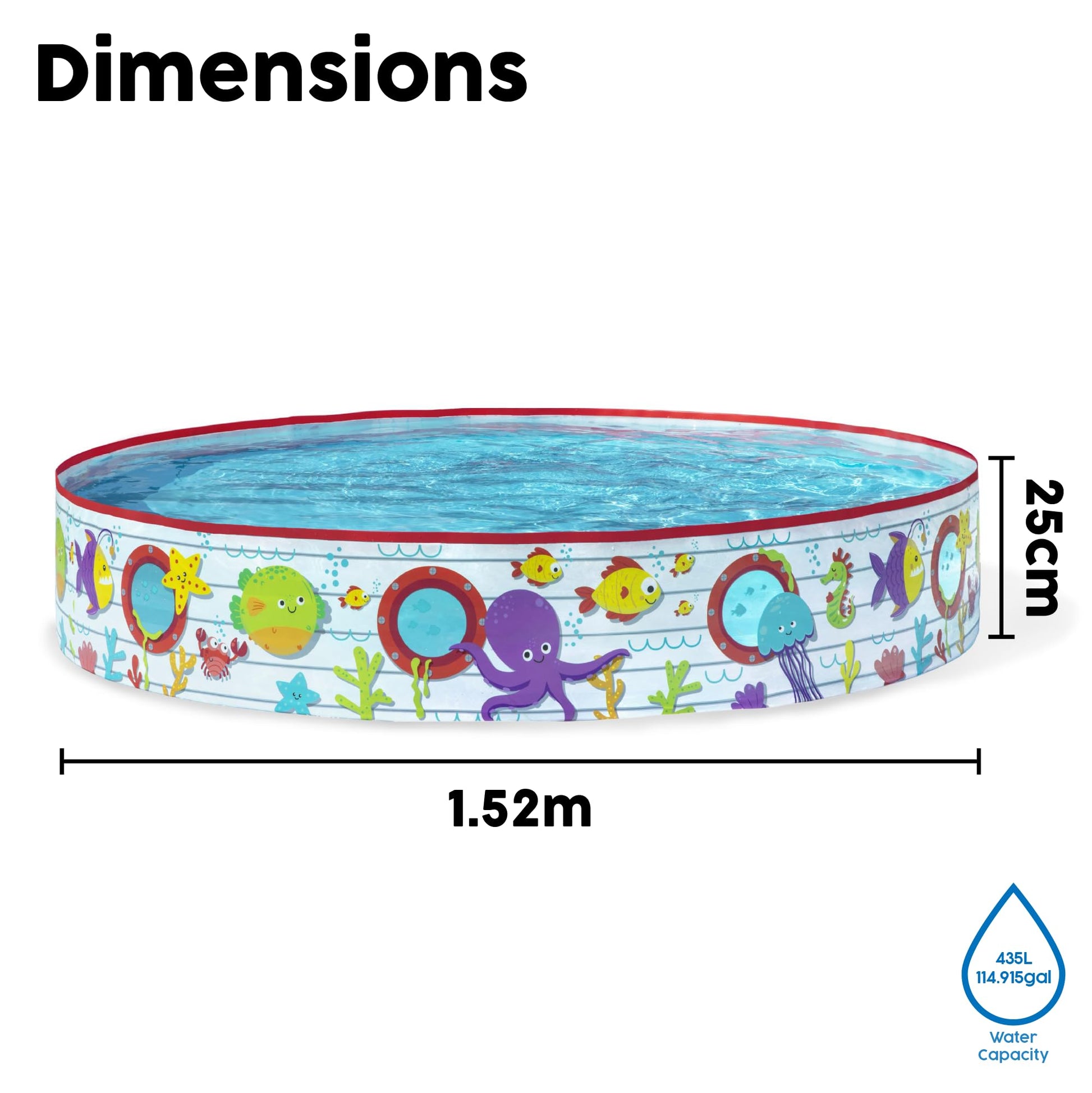 Bestway 55029 - Piscina de jardín para niños con Divertido Estampado de Peces
