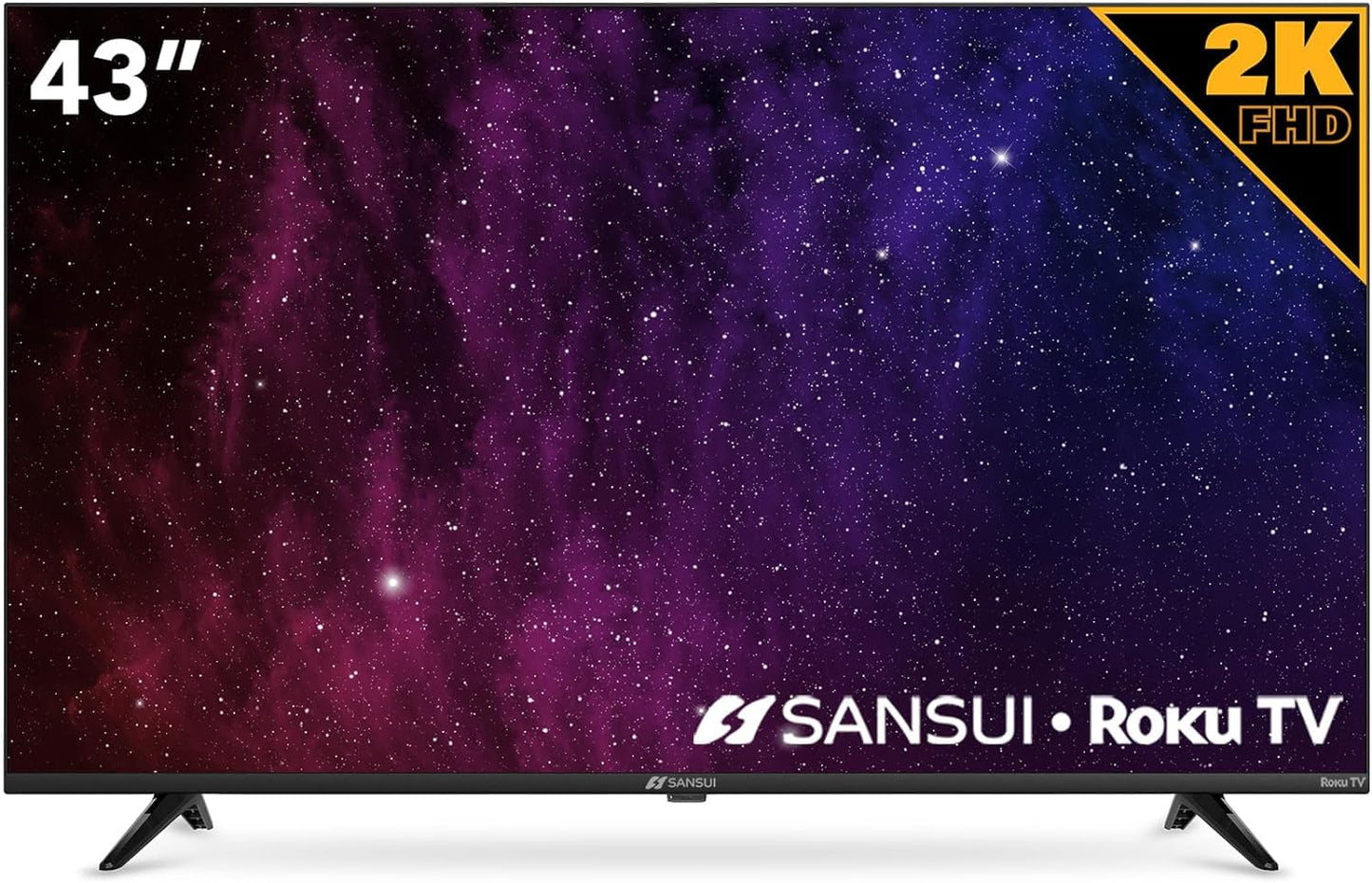 SANSUI TV 43 Compatible con Sistema Operativo Roku 2024 + Cable HDMI (43 FHD + Free HDMI Cable)