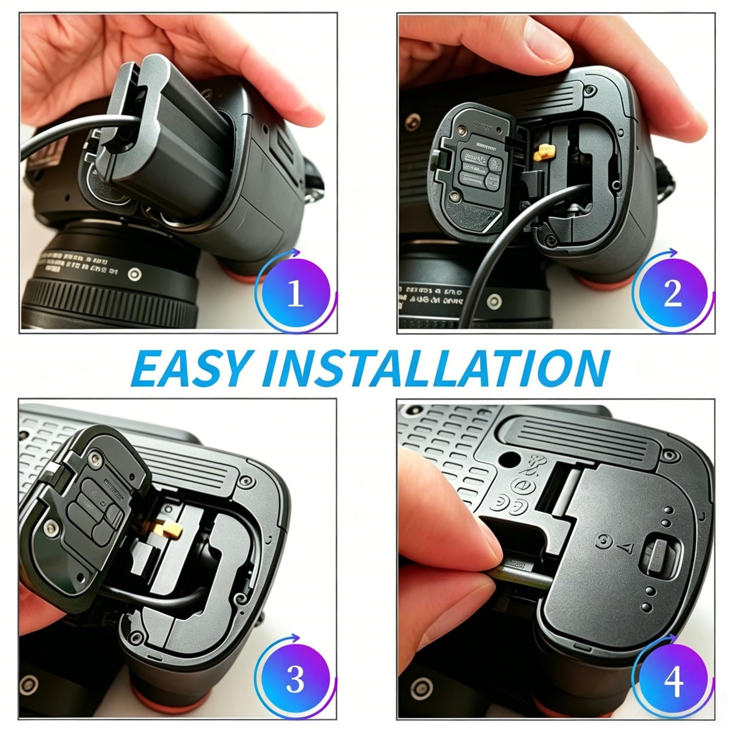 Kimaru EH-5b EP-5b batería analógica DC acoplador Kit Adaptador de Corriente alterna, Compatible con cámara Nikon D7500 D7200 D7000 D7100 Z6 Z7 D750 D780 D800 D600 Z5 D500 Z6II Z7II D810 D610 D850.