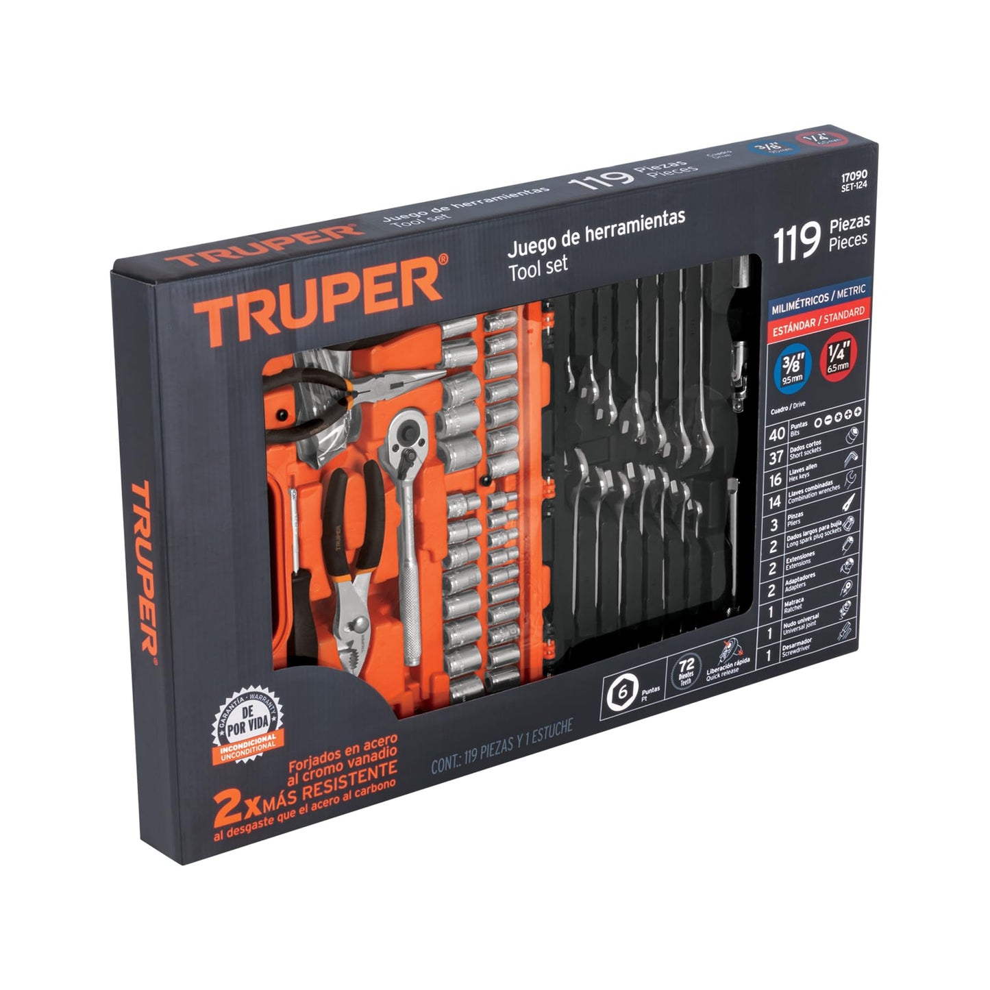 Juego de Herramientas Truper SET-124 119 Piezas