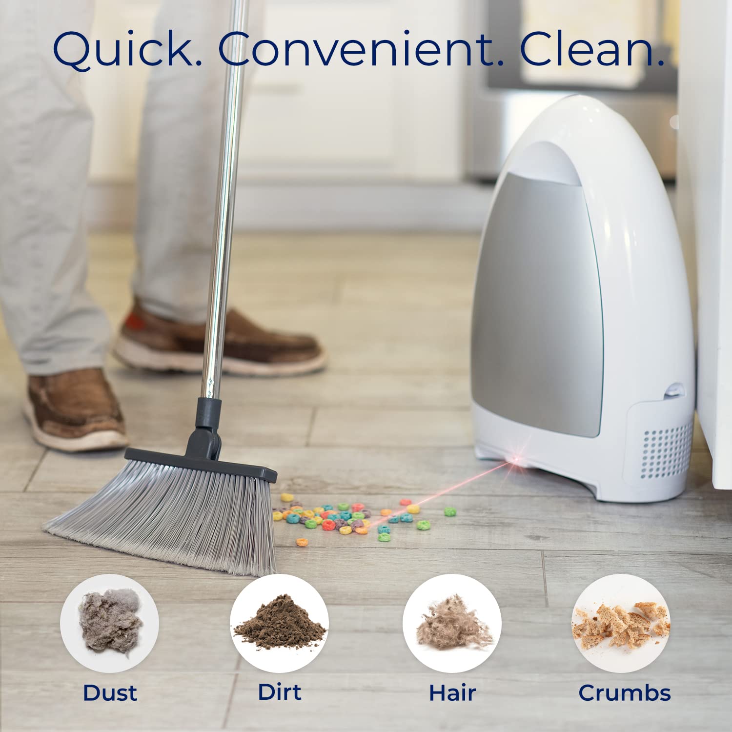 EYE-VAC EVH-B Professional Touchless Stationary Vacuum/Dustbin, Blanco, 1