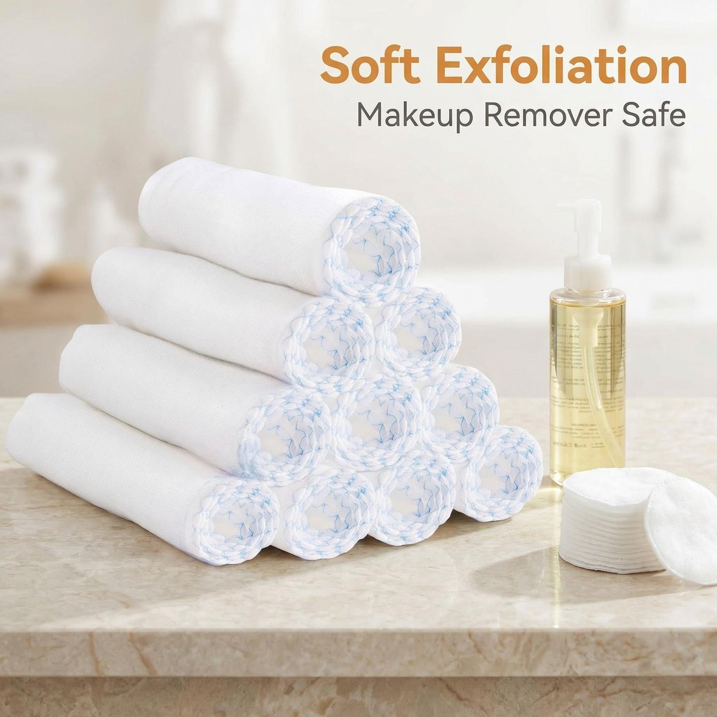 Yaosan- Paños faciales reutilizables: Paños faciales de muselina de algodón suave para una limpieza suave y la eliminación del maquillaje.