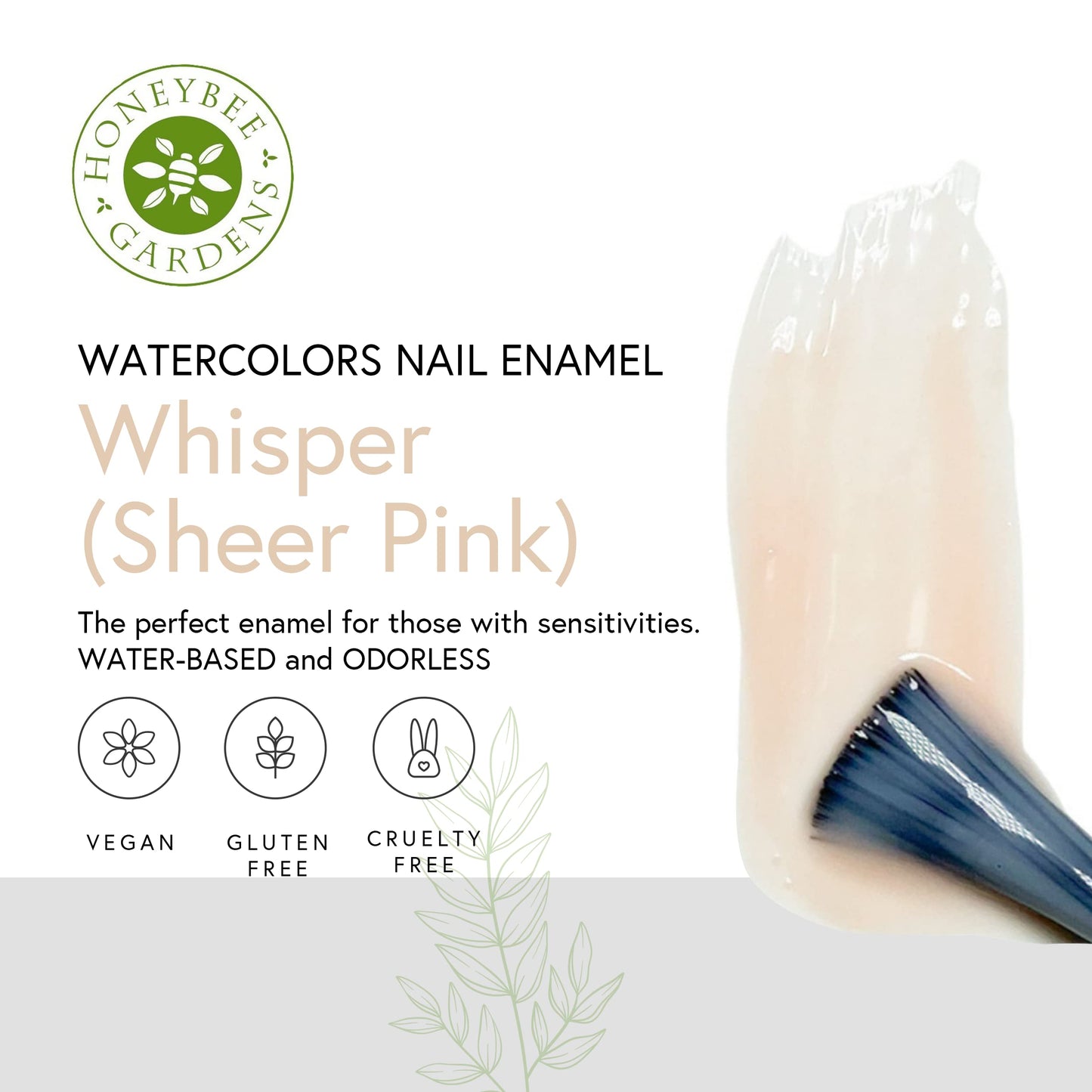 Honeybee Gardens Nail Enamel Whisper 0.50 Ounces by HoneyBee Gardens