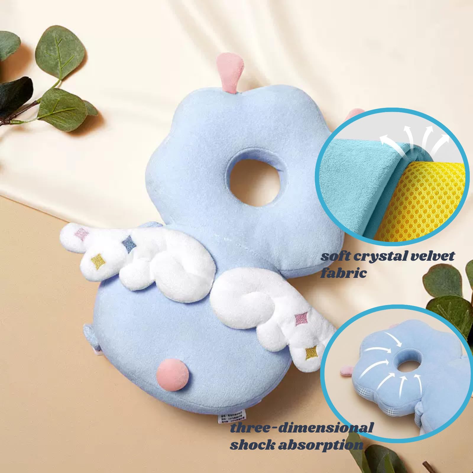 Mochila Ajustable para la Cabeza del Bebé Suave y Transpirable con Rodilleras Seguras