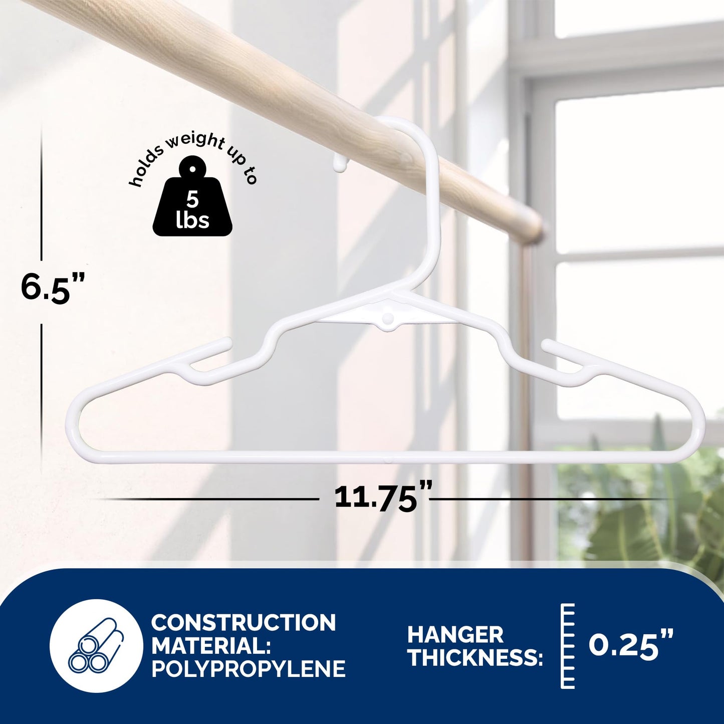 Closetselect - Paquete de 30 perchas de plástico para niños, de 11.75 pulgadas, para clóset, perchas de bebé para ropa de niños, tallas 0 a 8, perchas antideslizantes para bebés con ranuras para los