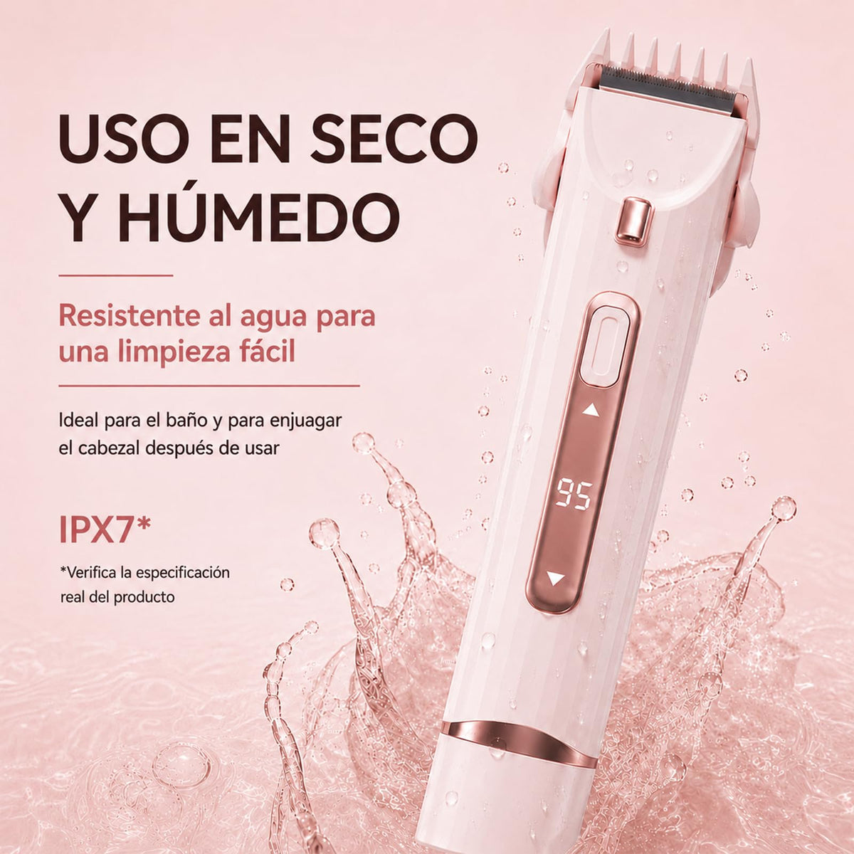 2 En 1 Maquina para depilar mujer, rasuradora eléctrica mujers, con Luces Auxiliares, Doble Cabezal | Recargable Type-C e IPX7, para Bikini Facial Brazos Axilas (Rosa)