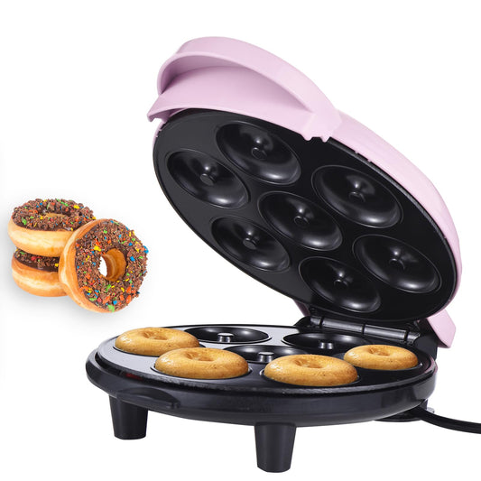 KONDIAN Dash Mini Donut Maker Machine Hace 7 Donuts 700W Calefacción de Doble Cara Recubrimiento Antiadherente Máquina Eléctrica para Hacer Donuts para Desayuno para Niños Postre Merienda Perfecto