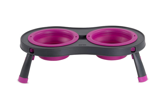 Dexas Pets - Comedero para Mascotas Doble Elevado, 1 Taza, Color Fucsia