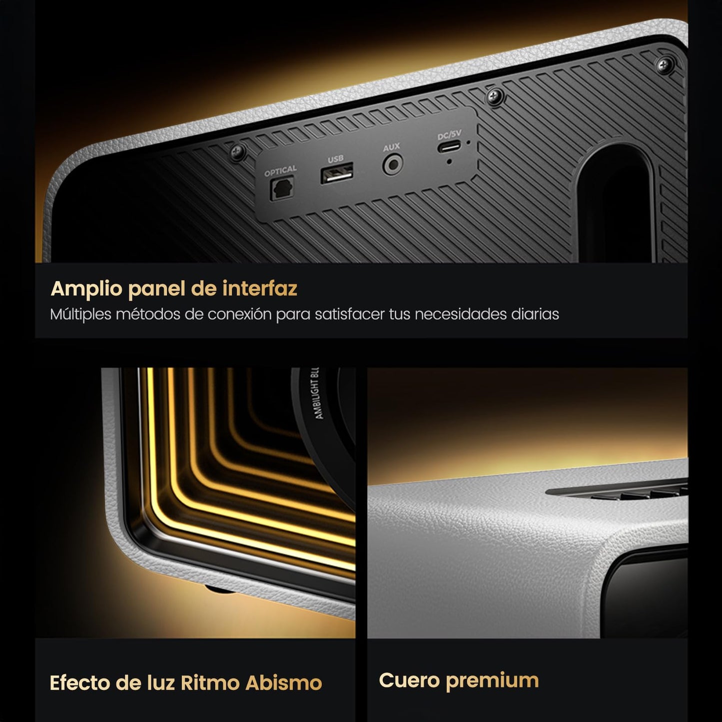 Philips Bocina Bluetooth, Altavoz Bluetooth para El Hogar, Subwoofer de 40 W y Tweeter de 30 W, La Iluminación RGB Cambia con la Música, Admite Bluetooth/AUX/USB