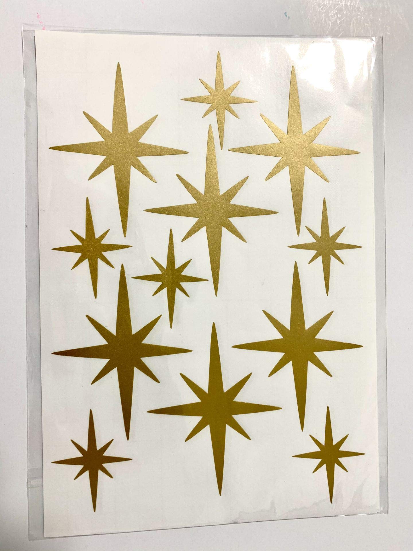 Calcomanías de pared de estrella dorada para decoración de habitación de adultos, dormitorio y niñas, decoración de habitación de niños, estrellas retro doradas, 72 unidades