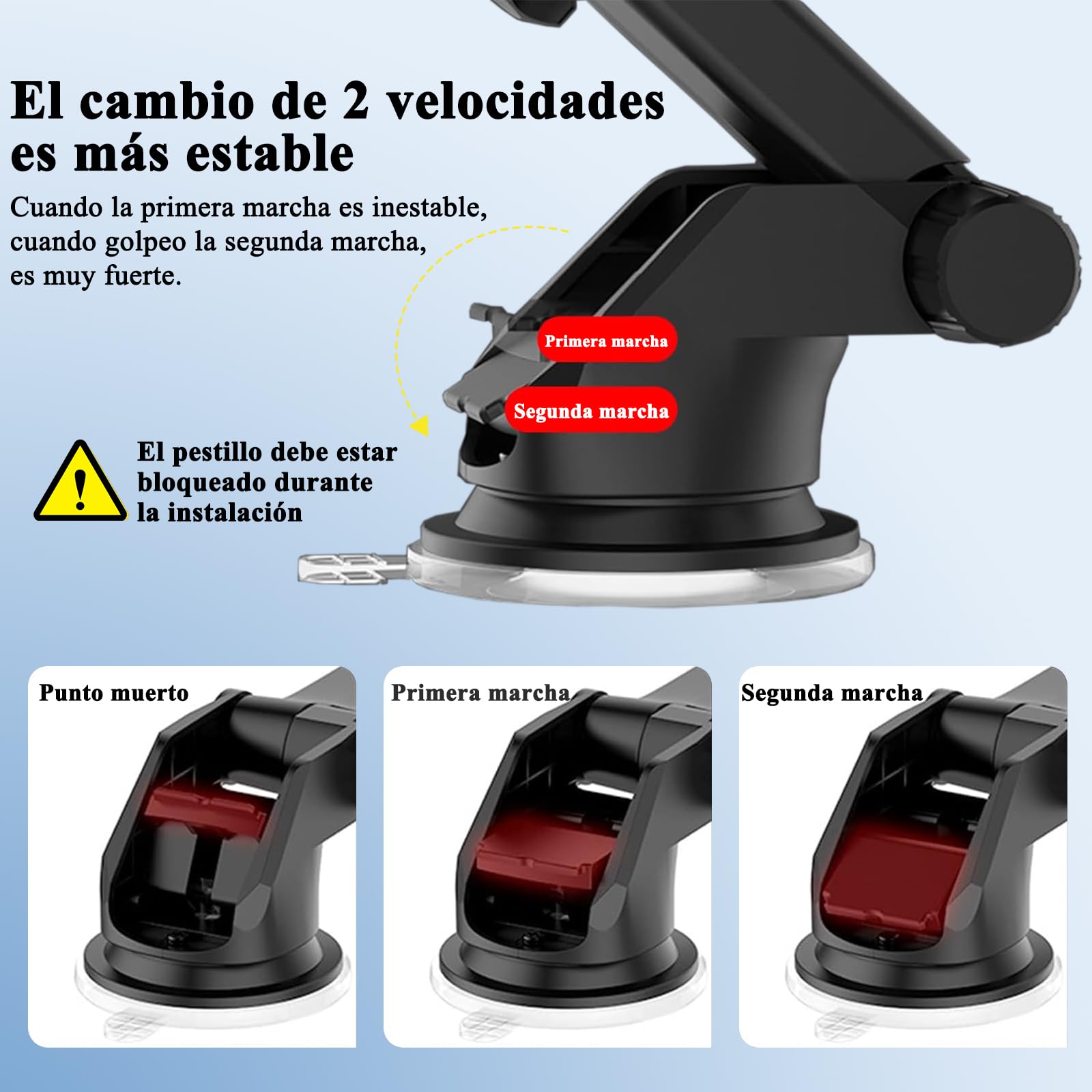 Soporte Celular Automóvil 3 en 1,Base Celular Auto Tablero,Soport Celular Auto,Soporte Universal para Parabrisas/Salpicadero/Ventilación, Accesorios Auto Para IPhone 15/14 , Xiaomi, Motorola, Huawei