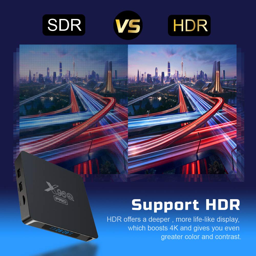 Caja de TV Android 10.0, X96Q PRO 5G Android TV Box 2GB RAM 16GB ROM Allwinner H313 Quad-Core 64bit con WiFi 2.4GHz USB 3.0 Ultra HD 6K H.265 WiFi Caja de TV en casa