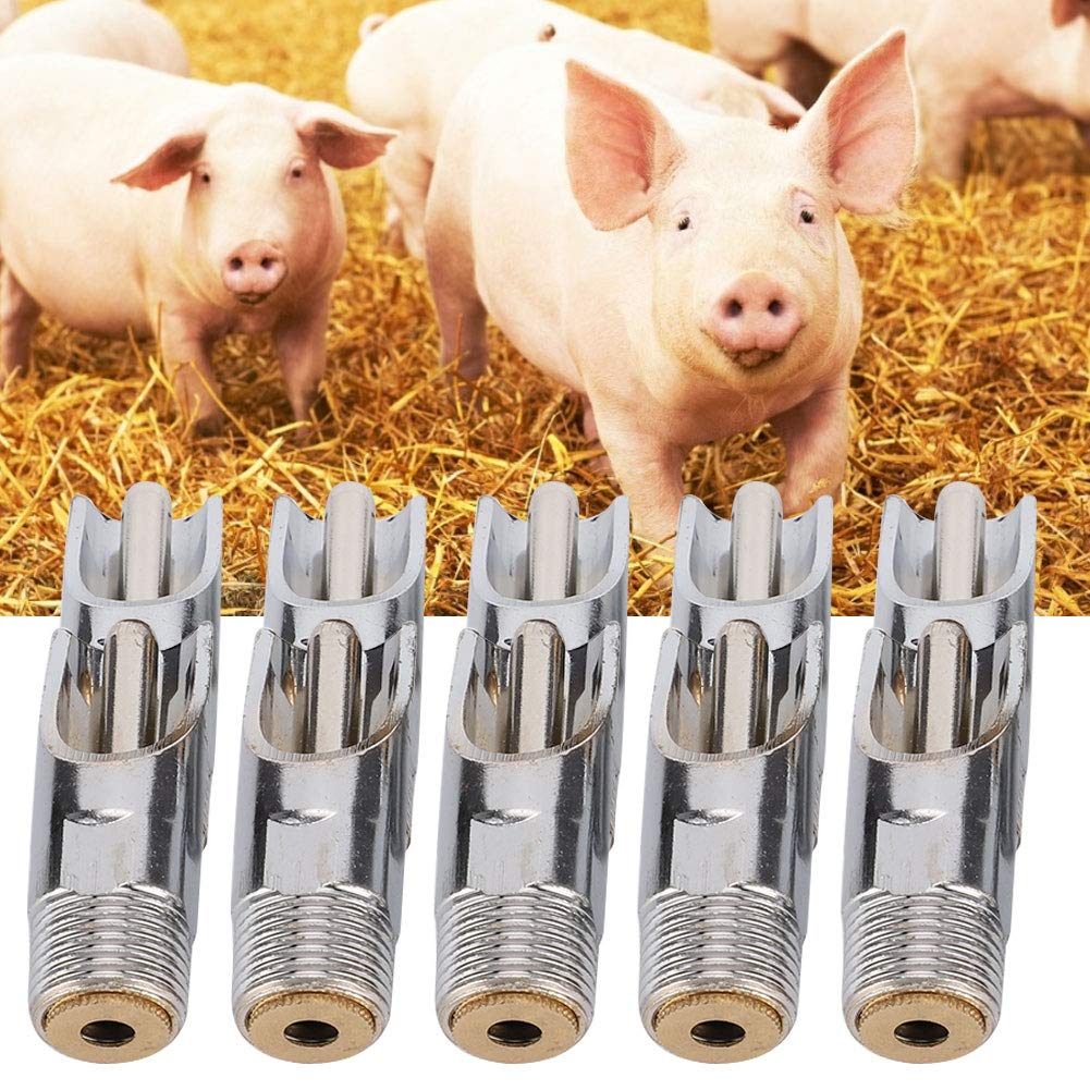 Bebedero para Cerdos, 10 Piezas de Metal Estilo Boca de Pato Bebedero para Cerdos Equipo de Agua Potable para Cerdos Suministros de Accesorios para Granjas de Ganado, Bebedero de