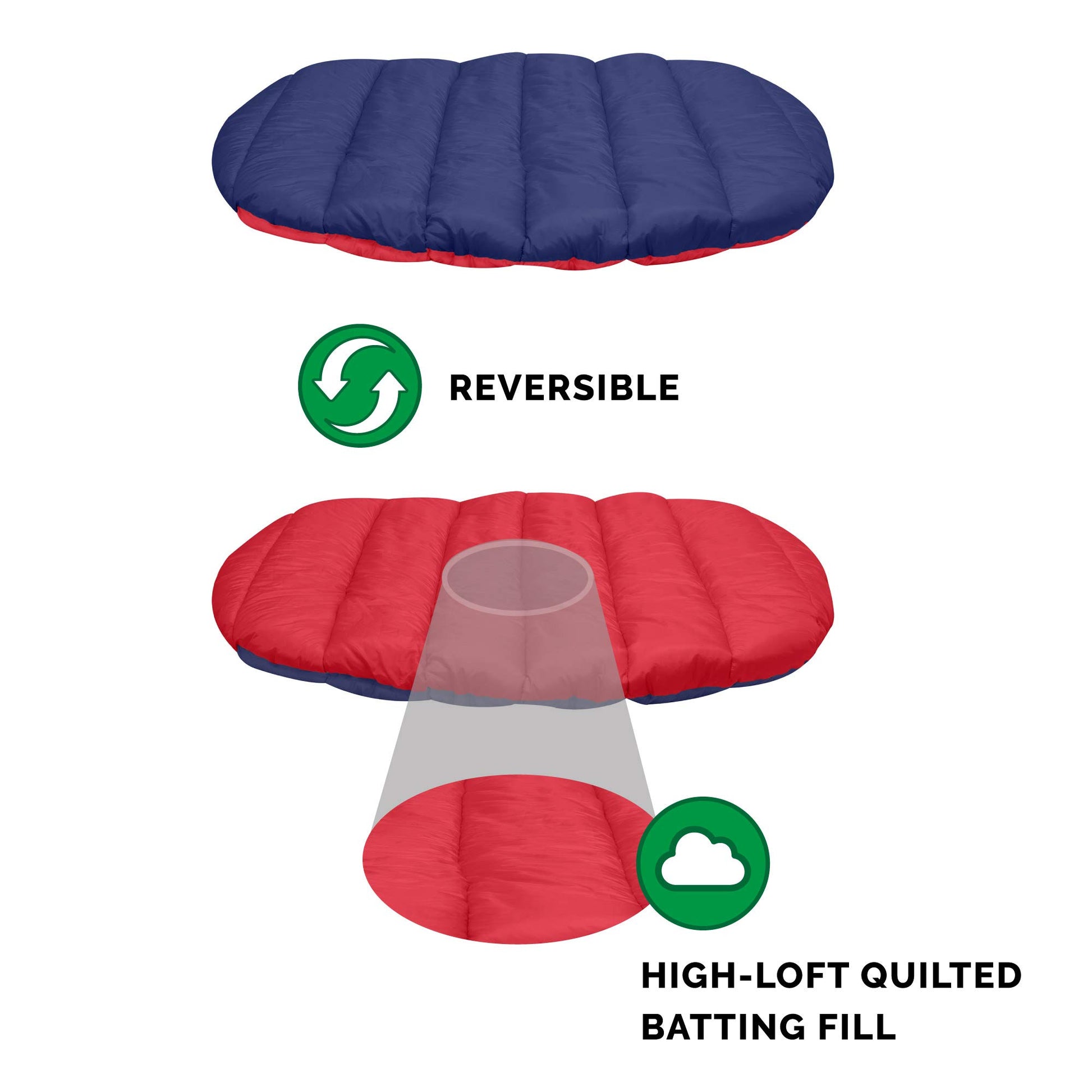 Cama para Perro Furhaven Flame Red True Blue con Almohada de Viaje