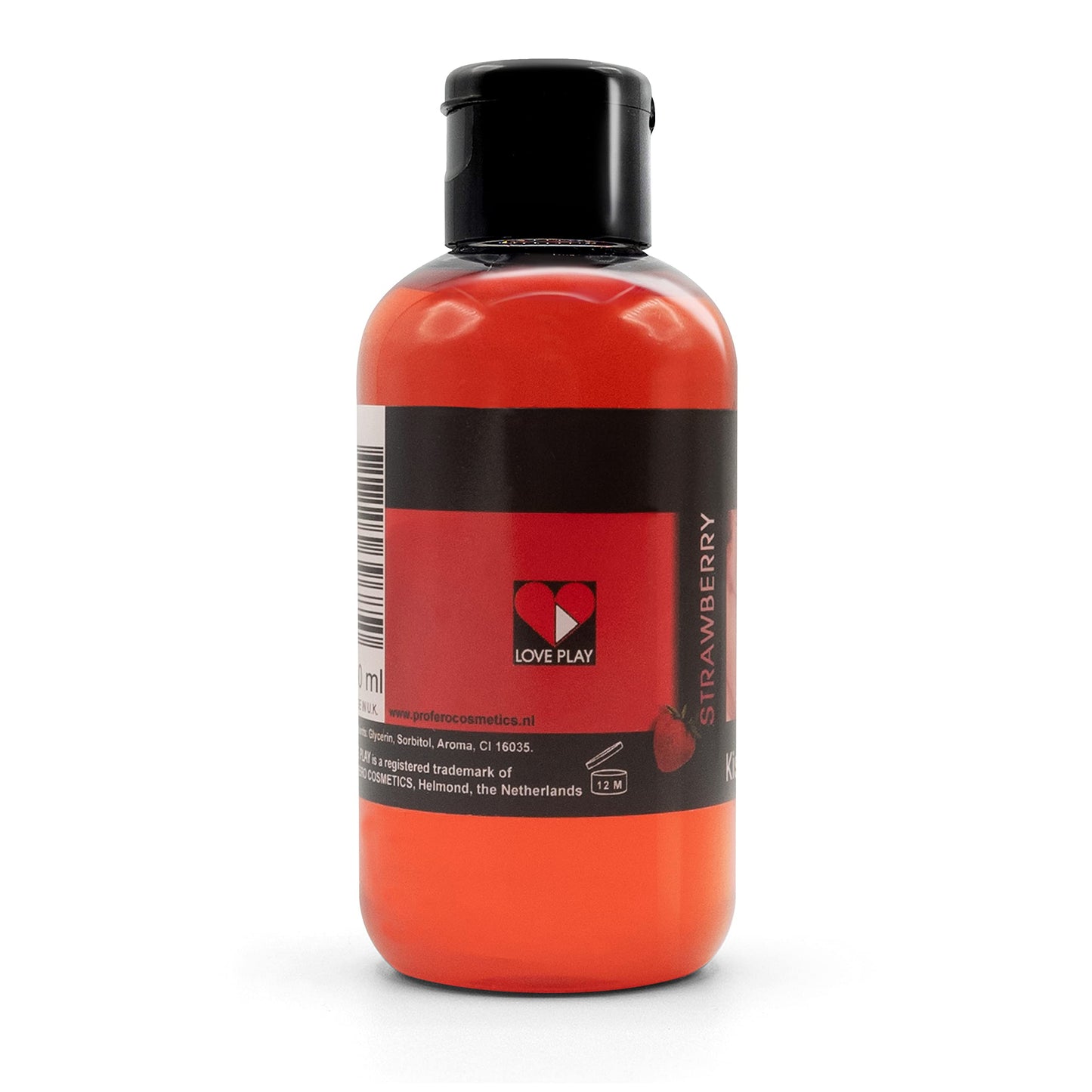 LOVE PLAY Aceite Corporal con Sabor - Aceite Comestible Termico para Hombres y Mujeres - Vegano y Natural (150ml) (Fresa)