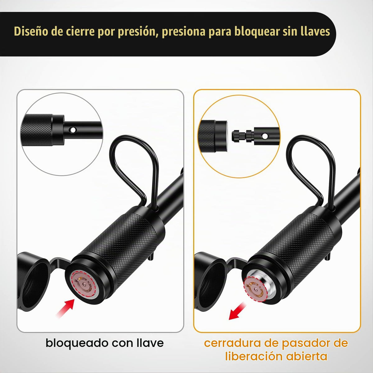 Pin de Bloqueo para Remolque Nilight Extra Largo Antirrobo 5/8 Pulgadas 3.25 Pulgadas para Receptor de 2-2.5 Pulgadas