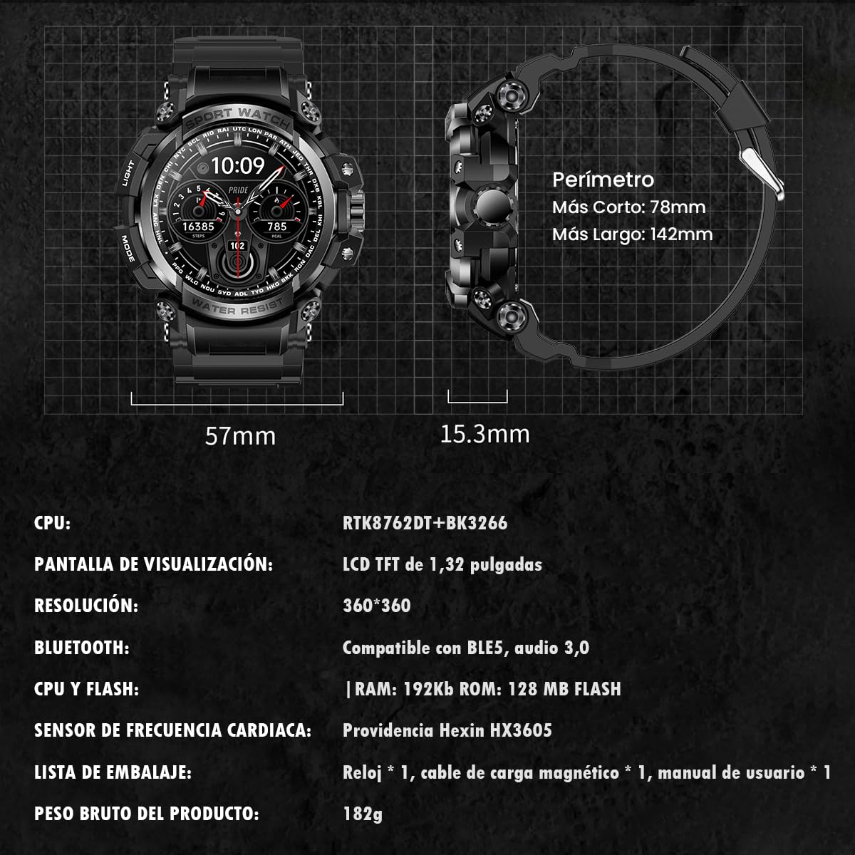 EASYTAO Smartwatch de Natación Impermeable IPX68, Reloj Inteligente de Llamada Bluetooth, Pantallas HD(360 * 360) con Monitor de Frecuencia Cardíaca/Oxígeno en Sangre/Presión Arterial, GPS