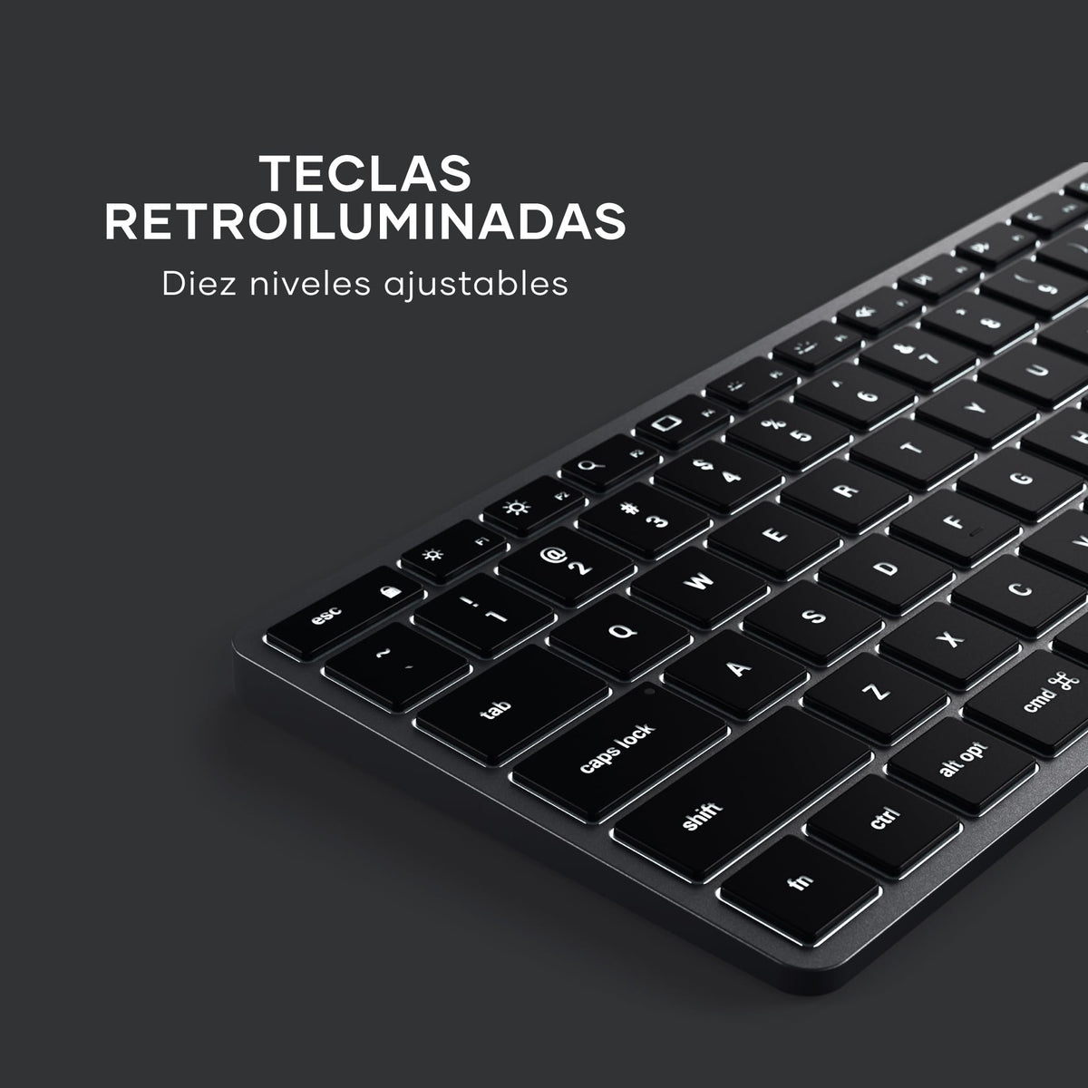 Teclado Bluetooth SATECHI Gris Espacial Retroiluminado Slim X2