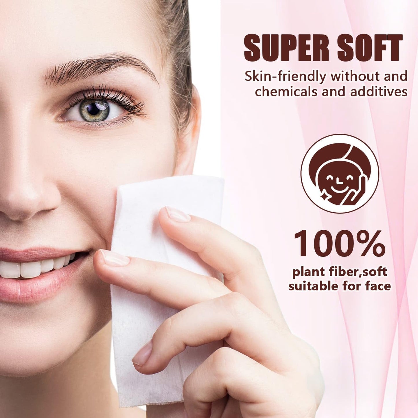 FCaeon Toallitas Faciales Desechables Comprimidas Ultra Suaves,Compressed Towel Guantes de Tocador Gruesos, Toallitas de Algodón para Desmaquillaje de Viaje, Piel Sensible, Cuidado(200 Unidad Rosa)