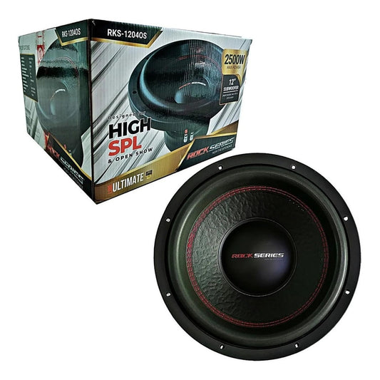 Rock Series - Subwoofer RKS-1204OS 2500 Watts 12 Pulgadas 4 + 4 Ohms High SPL Y Open Show Doble Bobina