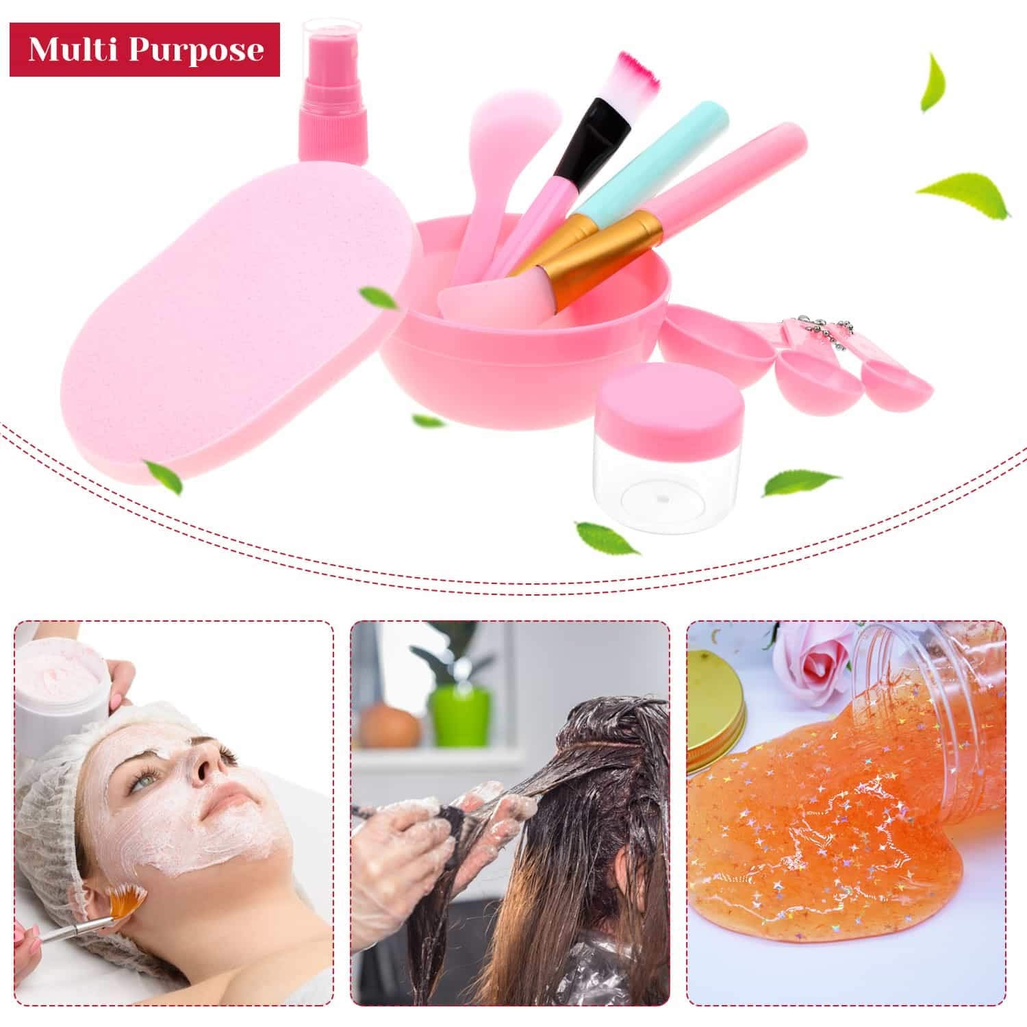 Set de 11 accesorios para preparar y aplicar mascarillas faciales: cuencos, espátula, cepillo de silicona y más - Anezus. Ideal para cuidar tu piel en casa de forma profesional.