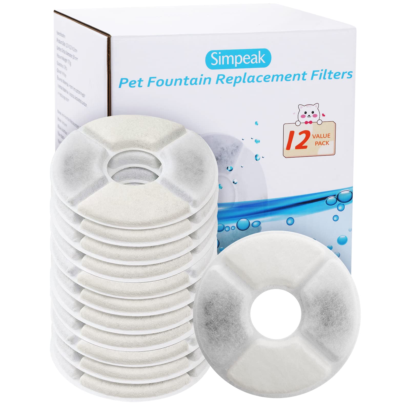 Filtros para Fuente de Gatos Simpeak con Carbón Activado y Intercambio Iónico