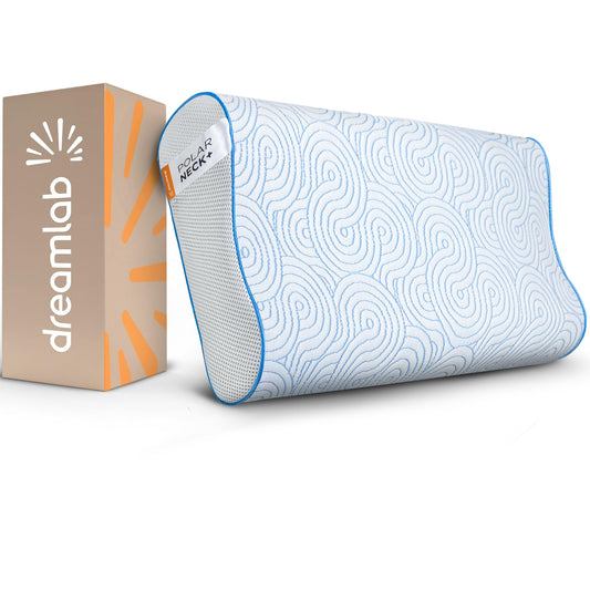 Almohada Cervical Dreamlab Polar Neck+ Tela Fría al Tacto Hipoalergénica con Memory Foam y Gel Firme Medio estándar