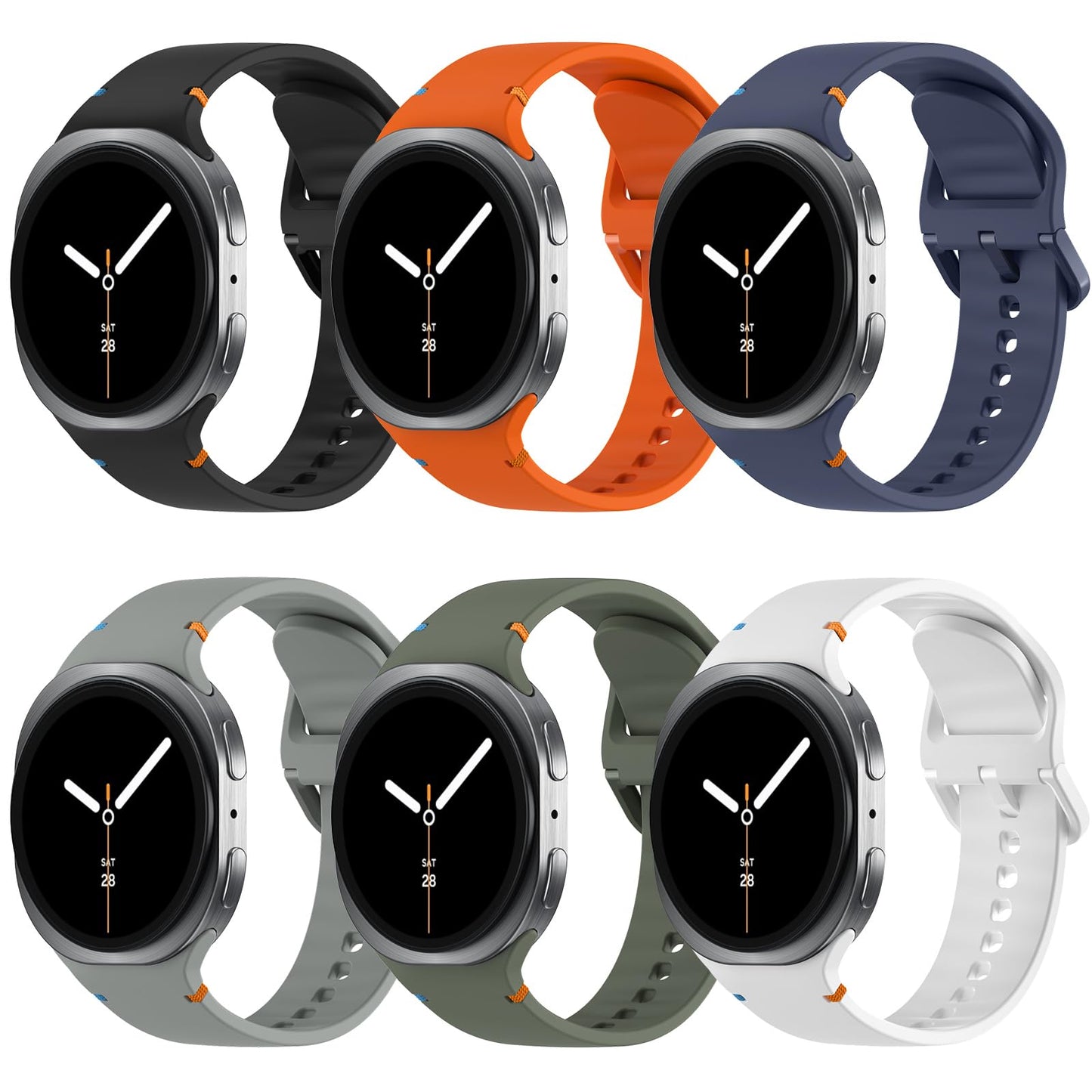 Pack de 6 Correas Deportivas TiMOVO Samsung Galaxy Watch 8 Silicone Suave para Mujer y Hombre