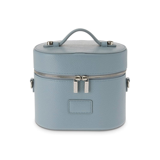 ETOILE - Estuche de aseo ovalado, organizador de bolsa de maquillaje de viaje con correa para el hombro y divisor extraíble, Azul robin , Mini estuche de viaje cosmético