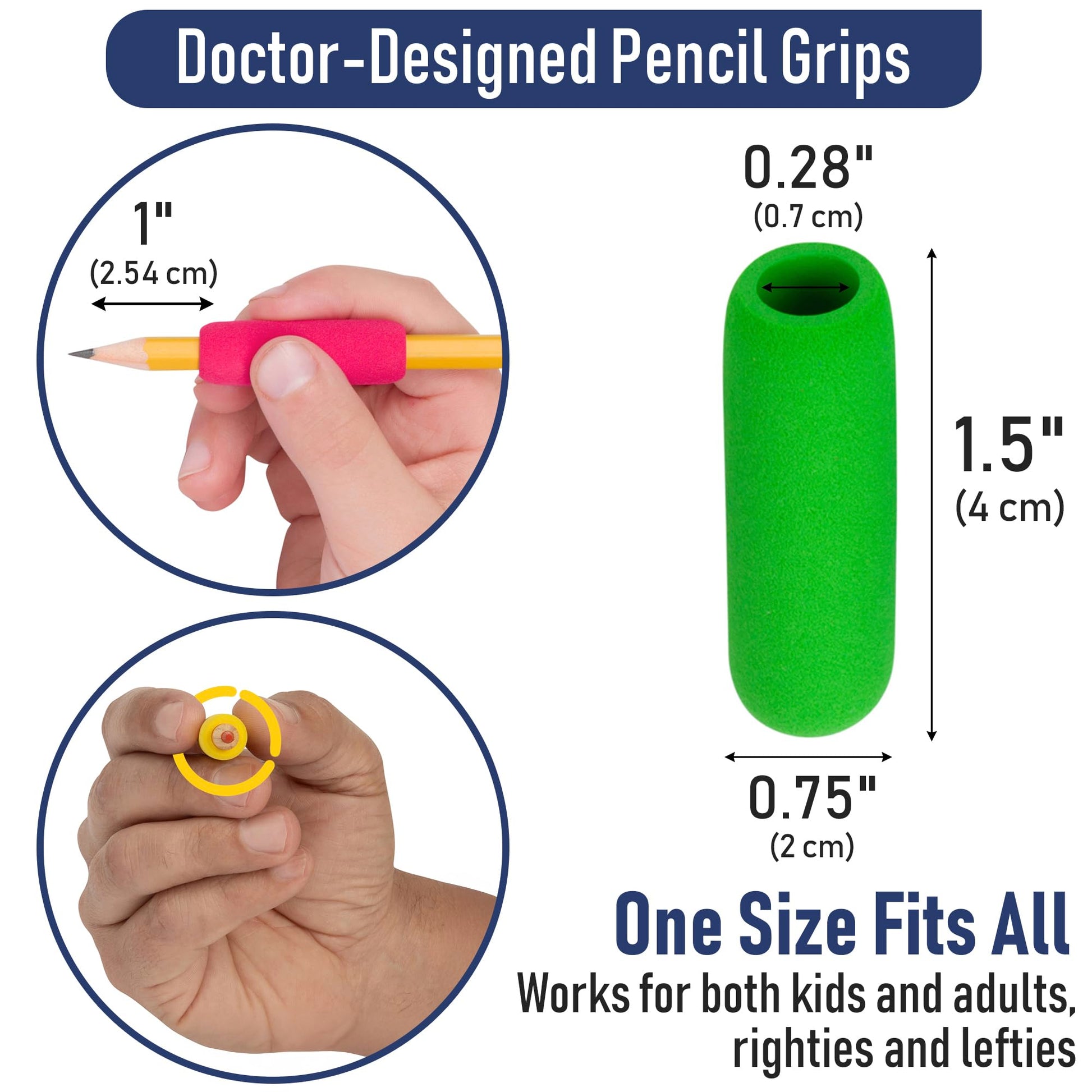 Pencil Grips The Classics Espuma Suave Colores Surtidos 1.5 Pulgadas