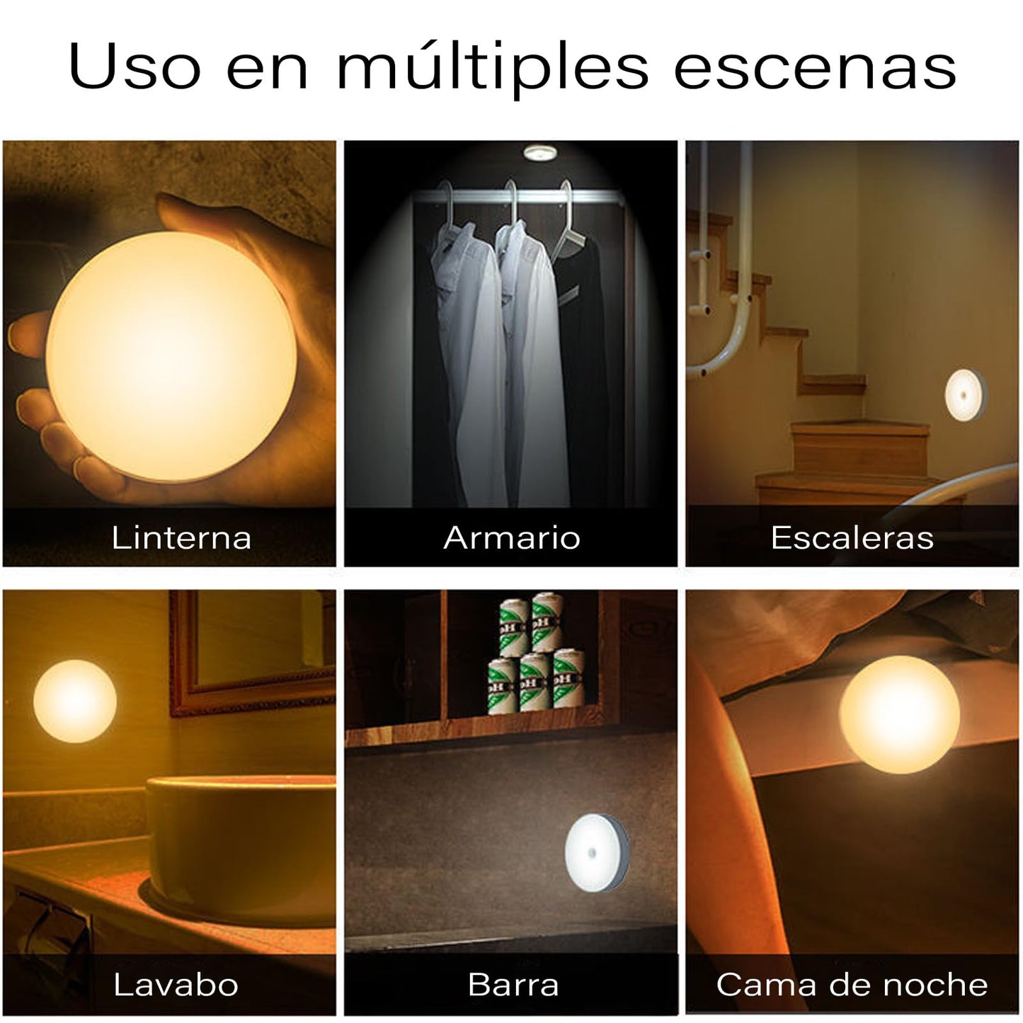 Luz Led Recargable VTZAQZSS Blanca con Sensor de Movimiento 10PCS para Escaleras, Sala, Closet, Vestíbulo, Baño y Cocina