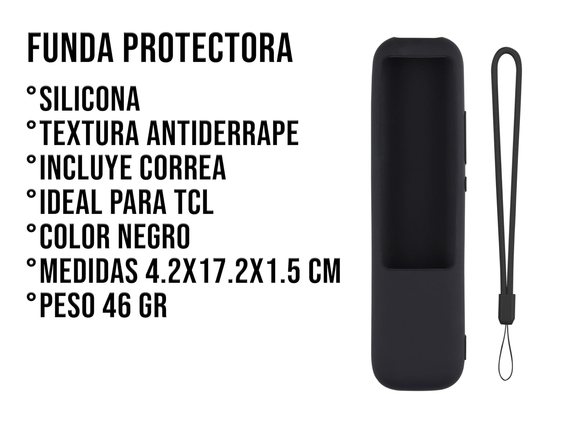 Funda Compatible con Control TCL Rc902n Fmr1 Protector (Negro)