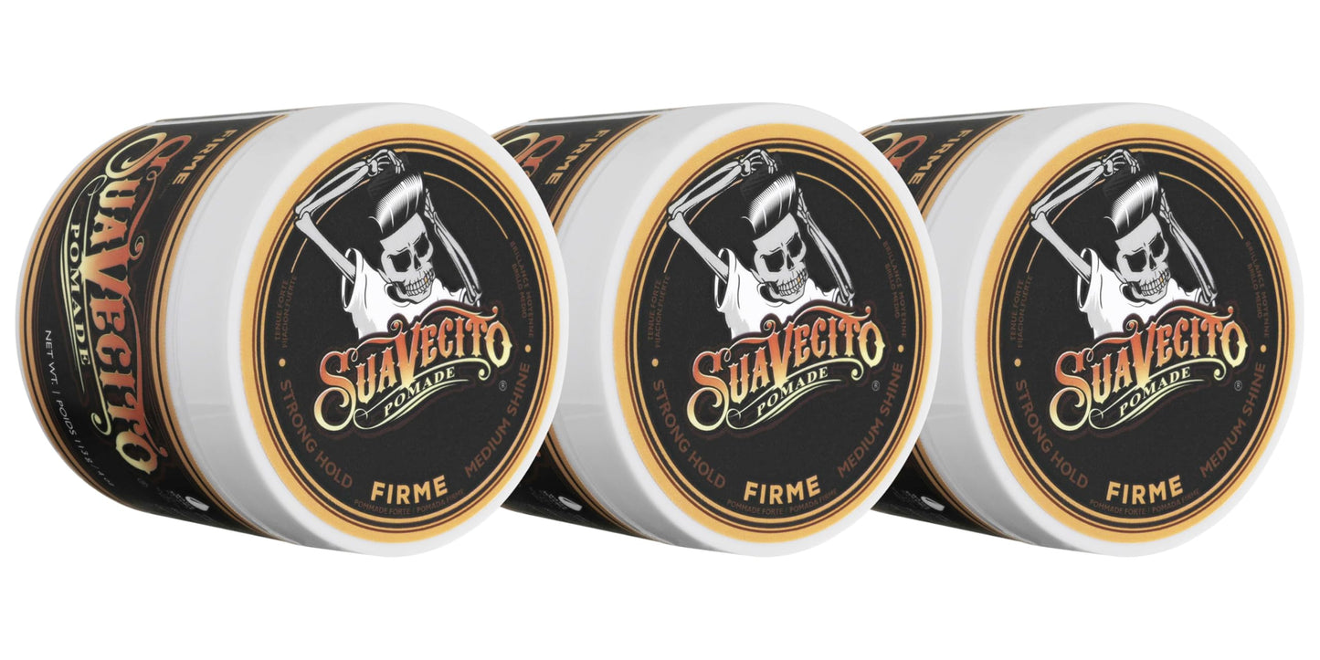 Suavecito Pomade Firme/Strong Hold, 4 oz, 3 Piece