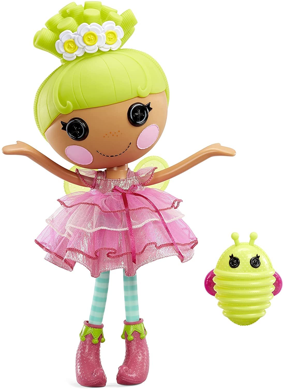 Lalaloopsy Muñeca Pix E. Flutters 33cm con luciérnaga - Muñeca Hada con Vestido Rosa y Zapatos Intercambiables - Caja Reutilizable - Edad: 3+ años