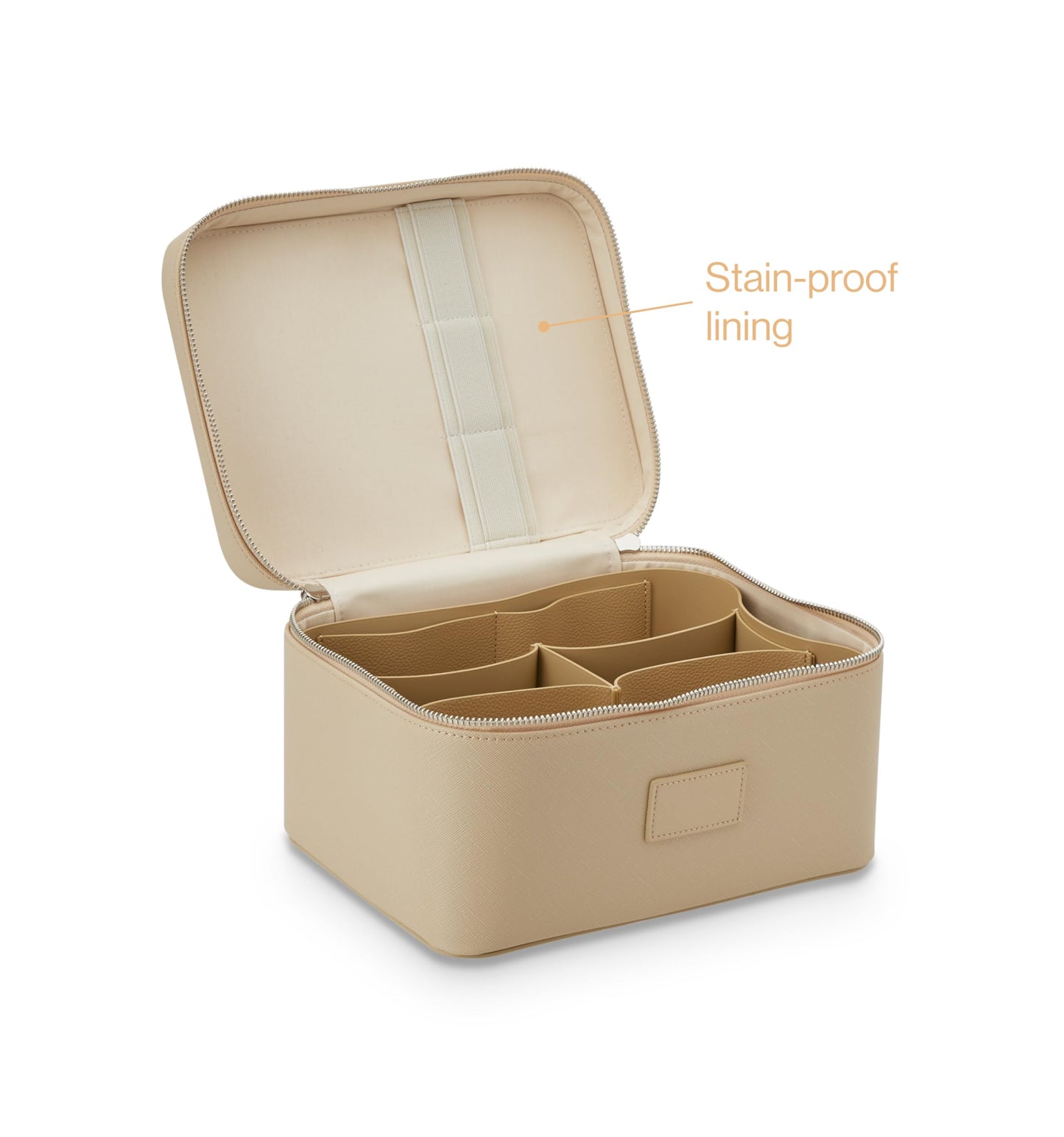 ETOILE - Estuche de tocador - Elegante bolsa de maquillaje de viaje con divisores, Beige