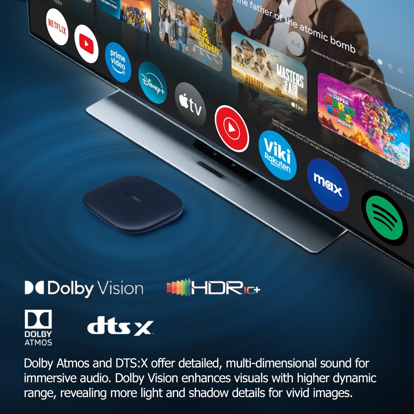 Xiaomi TV Box S 3rd Gen 4K UHD WiFi 6 Bluetooth 32GB Compatible con Google Voice Assistant