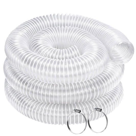 Manguera de recogida de polvo de 4 pulgadas x 10 pies, resistente a las perforaciones, de PVC transparente para recolección de humos de escombros con revestimiento de alambre reforzado con hélice,