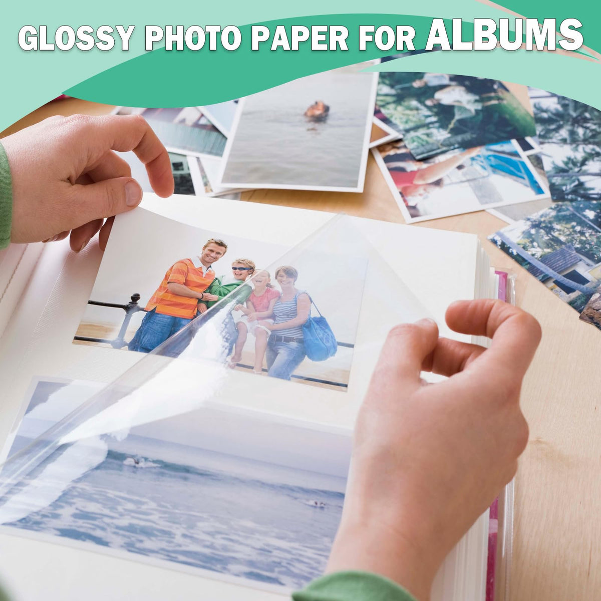 Papel Fotográfico Brillante para Impresora Inkjet, Paquete Variado 3.5x5, 4x6, 5x7, 150 Hojas