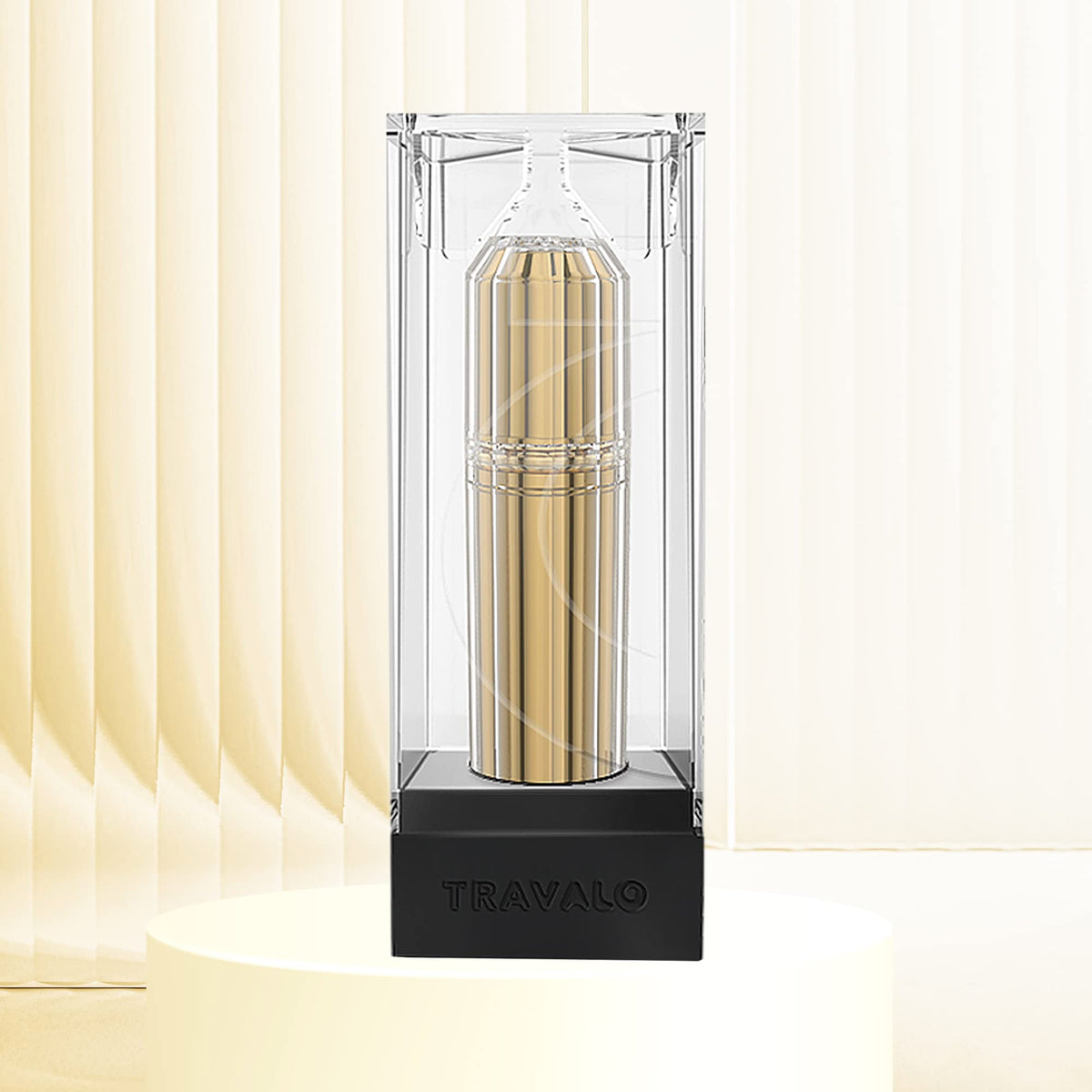 Travalo Bijoux - Atomizador de perfume ovalado, sistema de cambio en U, aprobado por la TSA, pulverizador reutilizable hermético, fácil de llenar, ligero portátil, carcasa exterior similar al vidrio