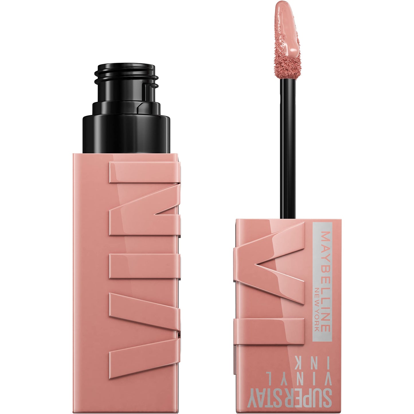 Labial Líquido Brillante, Maybelline Superstay Vinyl Ink Nudes tono Captivated, 4.2ml + Labial líquido brillante Super Stay Vinyl Ink Peachy